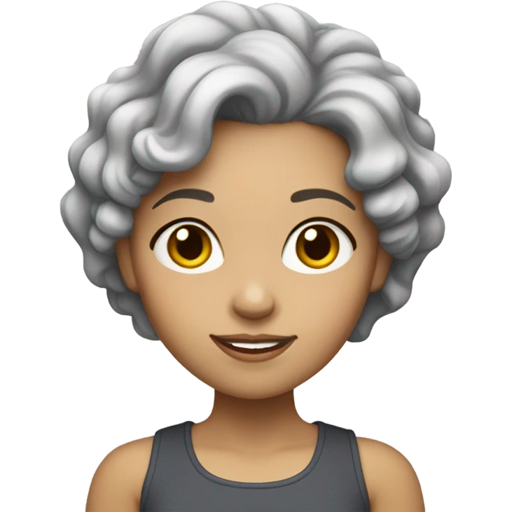 lightskin girl with short grey curly hair emoji