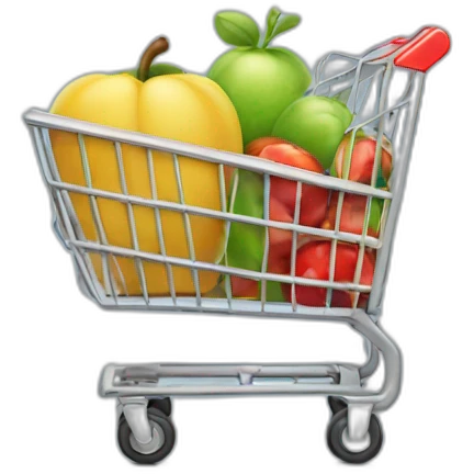 A truck with a shopping cart emoji