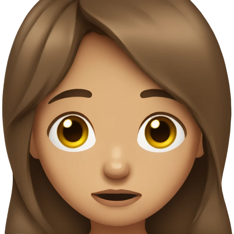 Brown hair girl crying so much  emoji