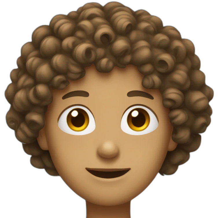 Personne with curly hair and small eyes  emoji