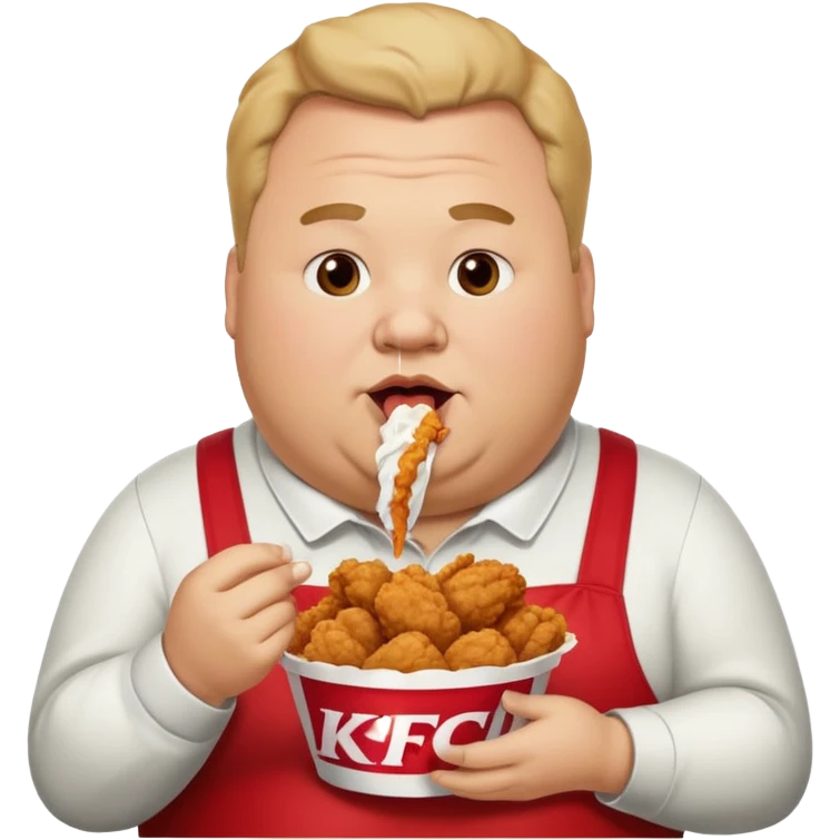 A fat guy eating kfc fried chicken  emoji