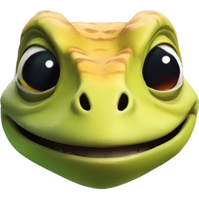 The head of a Gek from No man's sky laughing emoji