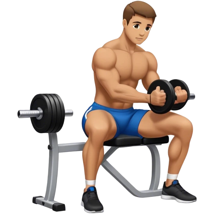 man seated weighted wrist curl emoji