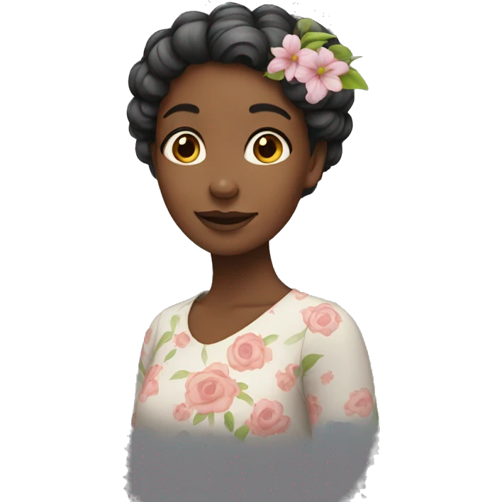 girl with flowers in hair emoji