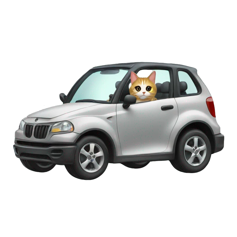 Cat driving a car emoji
