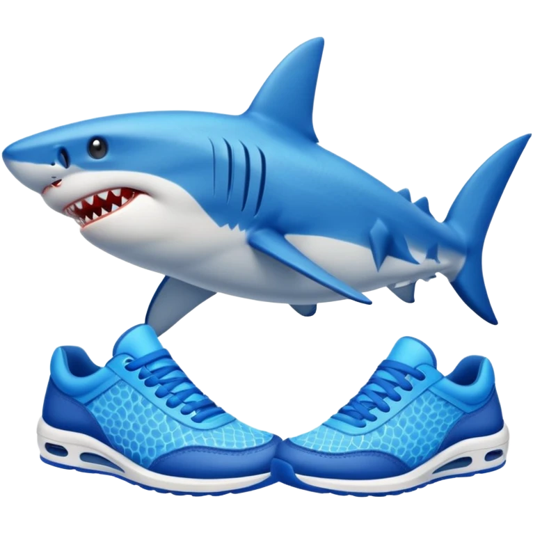 Shark with blue sneakers emoji