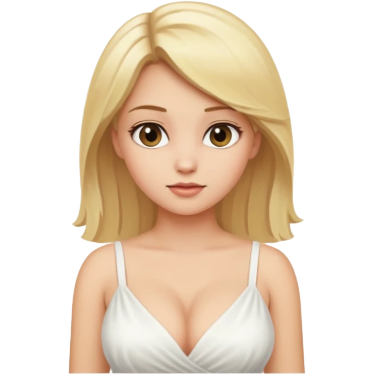 Голая девушка блондинка с большой грудью  emoji