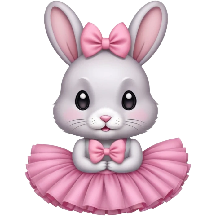 Conejo con tutu y moño rosa emoji