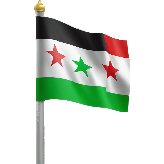 Syrian flag but instead of the colour red put green and instead of two stars three stars emoji