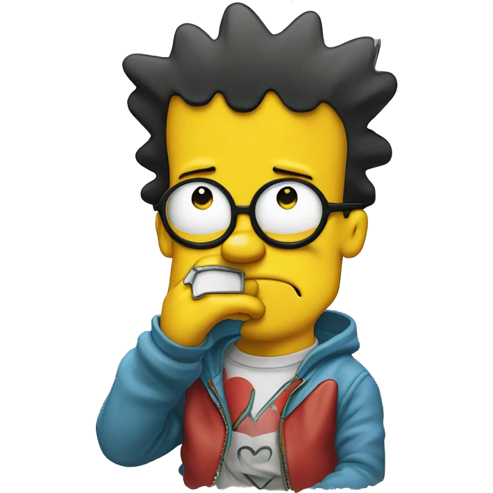 Bart Simpson qui fait un coeur avec ses doigts emoji