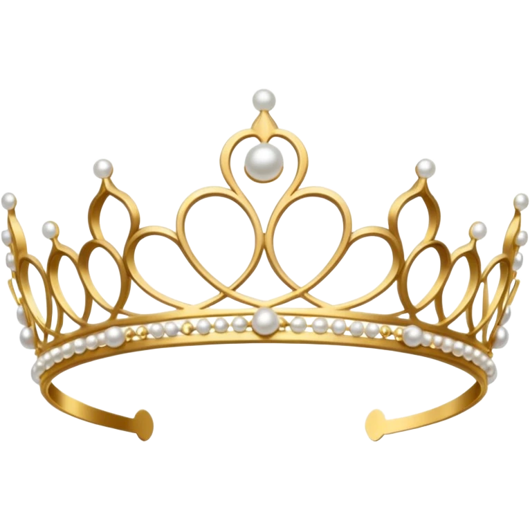 dainty gold tiara with pearls emoji