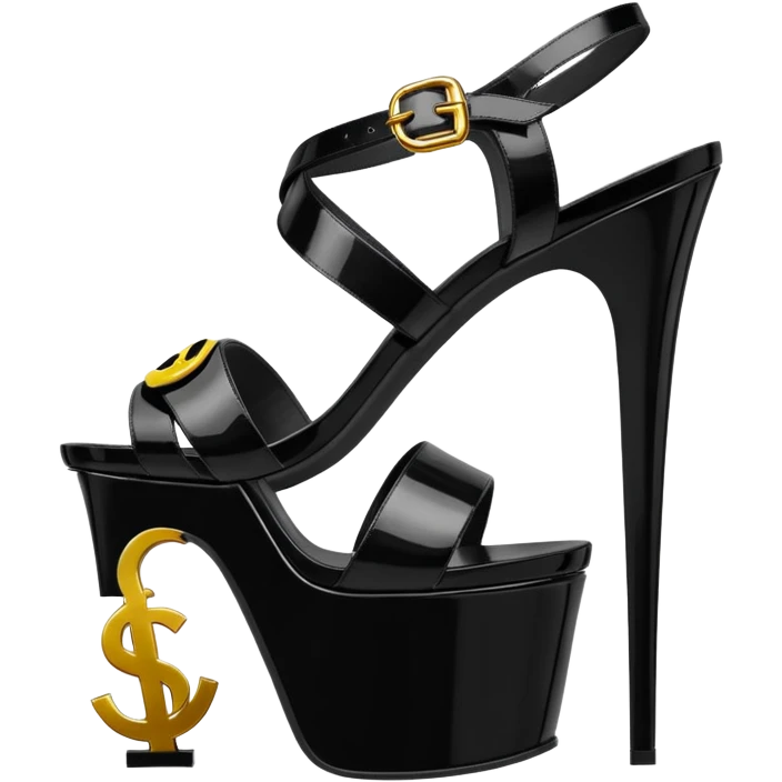 Ysl heel sandal TRIBUTE PLATFORM SANDAL black PATENT LEATHER emoji emoji