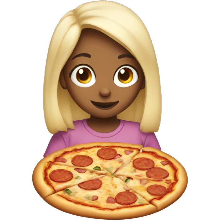 girl eating pizza emoji