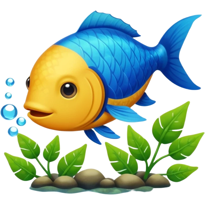 A fish eating a plant emoji