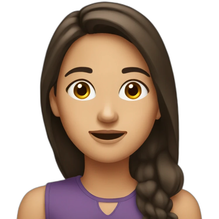 Fille brune emoji