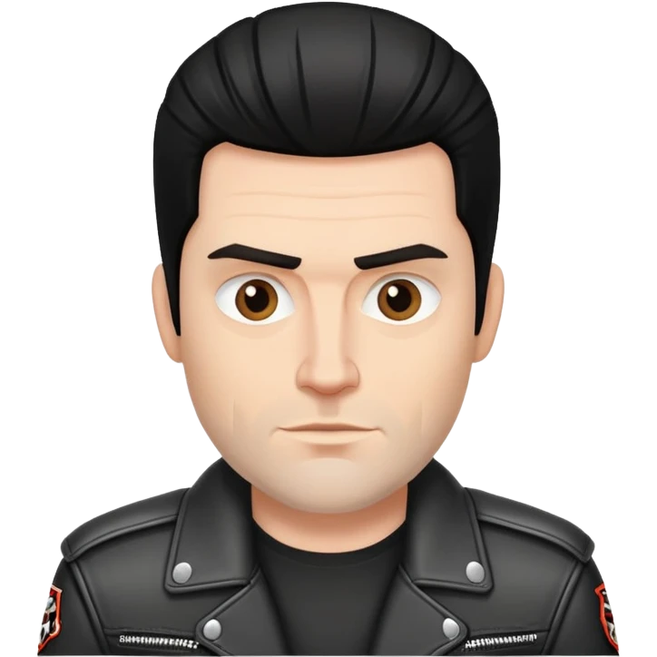 harley biker with no beard white guy black hairs emoji