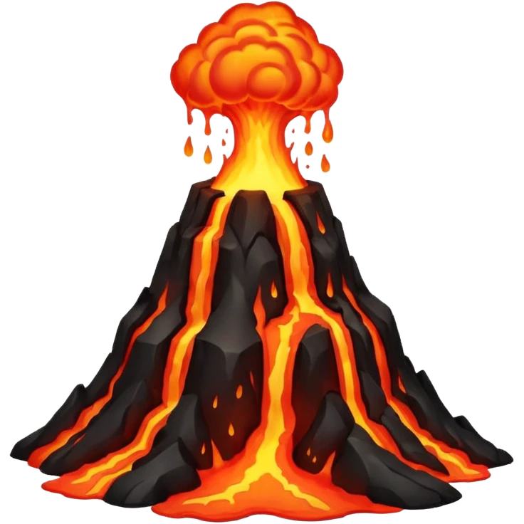 Lava flowing from a volcano   emoji