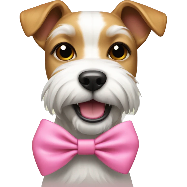 Japanese Terrier with a pink bow emoji