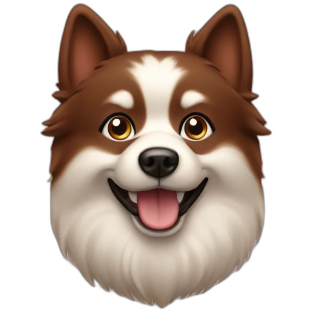 Spitz dog face chocolate brown  emoji