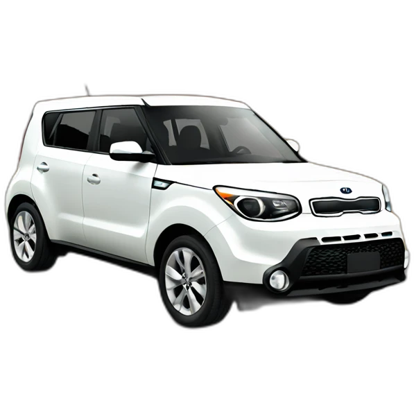 White Kia Soul roadtrip emoji