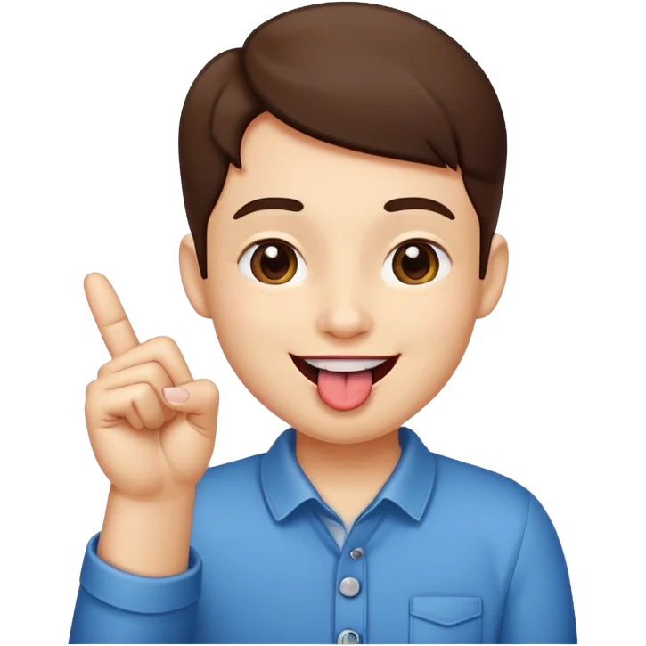 Looking satisfied and putting together your thumb and pointer finger happy tounge out emoji