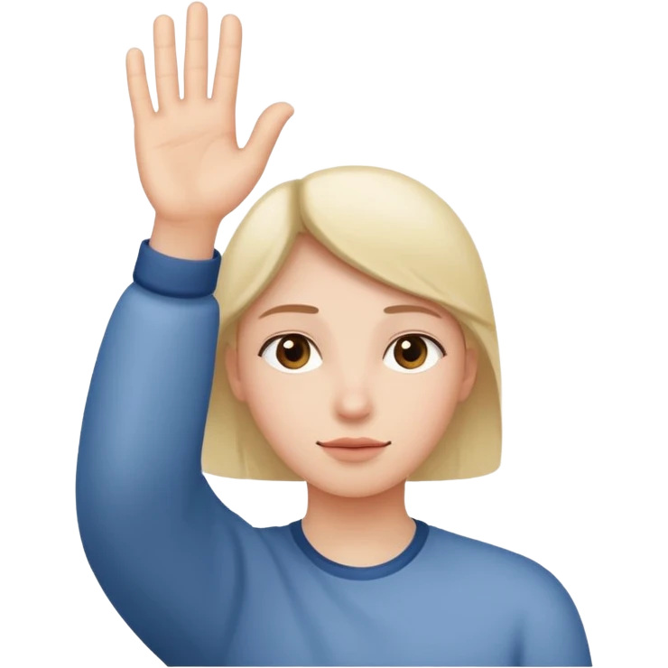 person holding up a hand to pause, gentle expression emoji