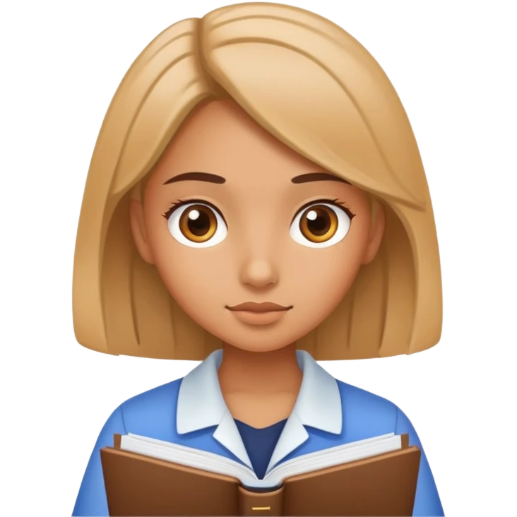 Smart girl studying emoji