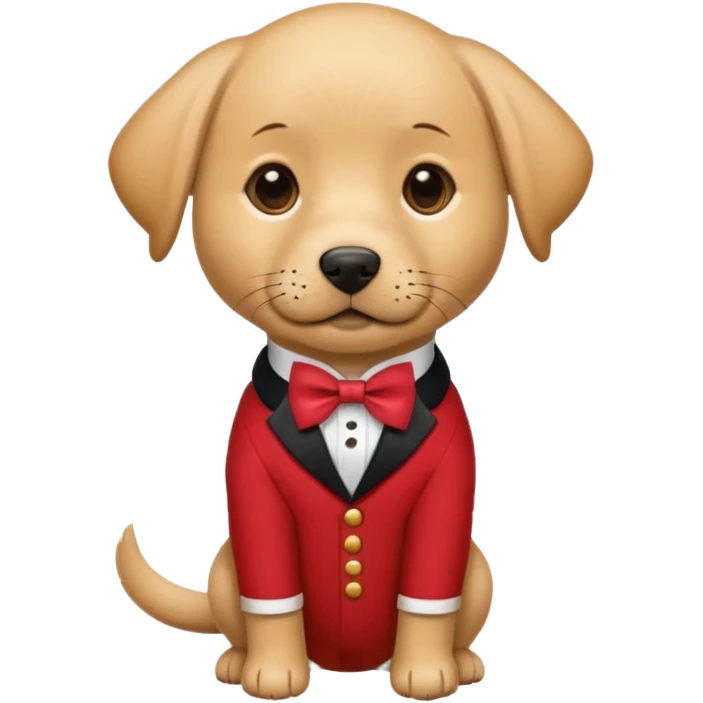 labrator Dog with NeckBow in red suit. emoji