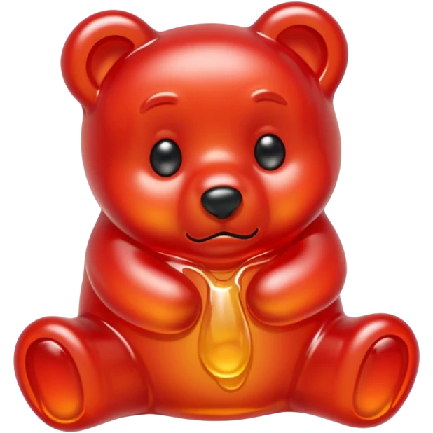 Sad Gummy bear melting into ground emoji