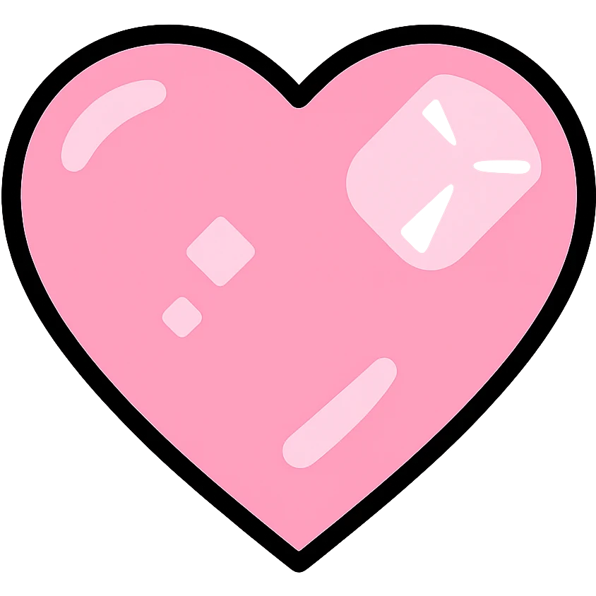 heart shaped rose quartz stone icon, smooth surface, pastel pink, gemstone highlights emoji