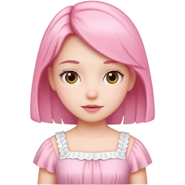Cute girl wearing a white and pink dress emoji