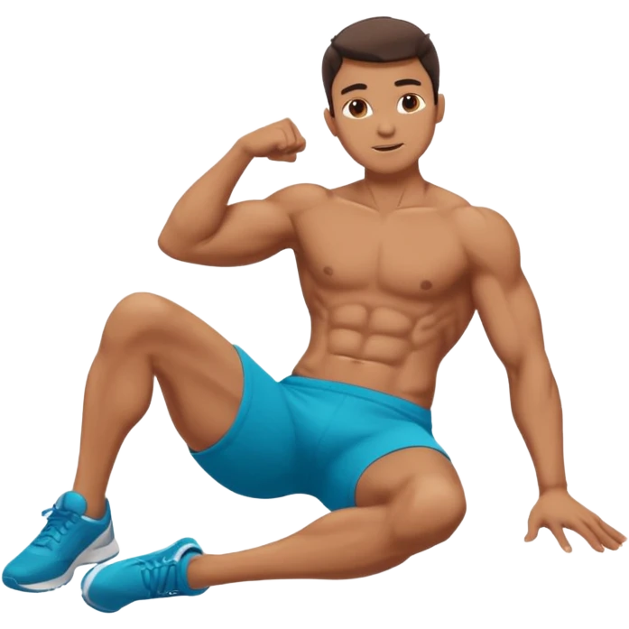Man doing crunches in athletic clothes emoji