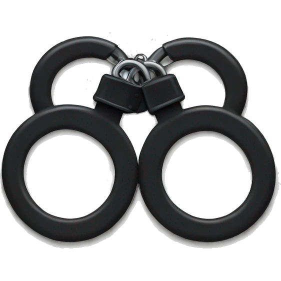 Black fluffy handcuffs emoji