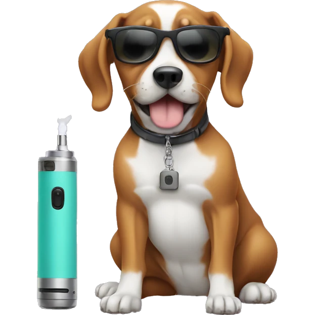 Dog with a vape emoji