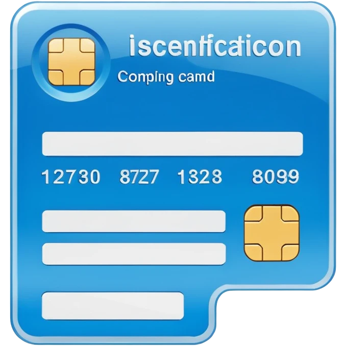 plastic identification card with chip and numbers emoji