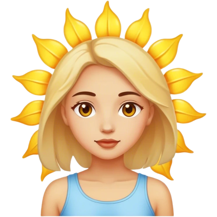 Clean girl with sun  emoji