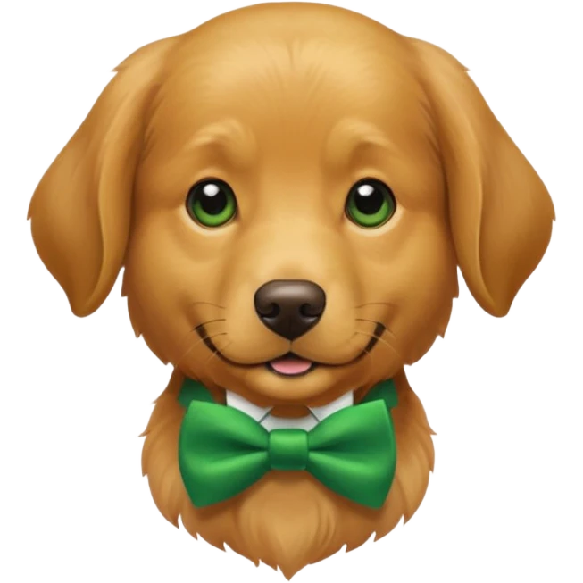 dog with green bow tie emoji