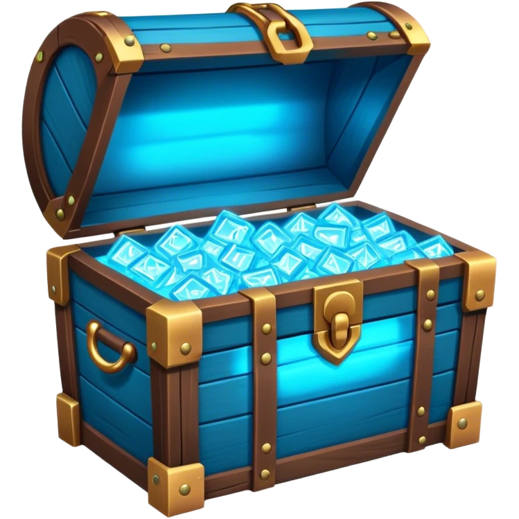 treasure chest glowing neon blue emoji