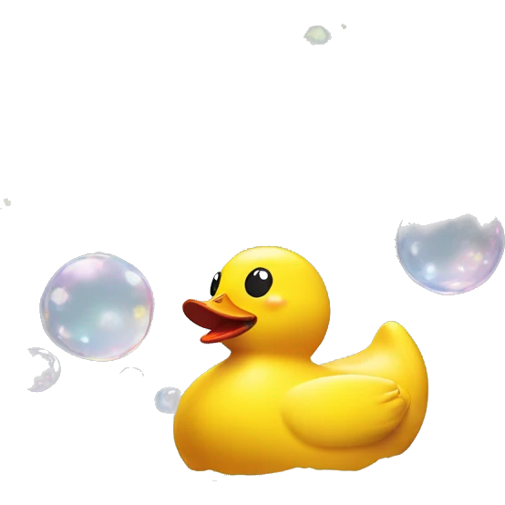 rubber ducky with soap bubbles emoji