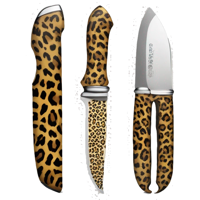 leopard print handle knife emoji