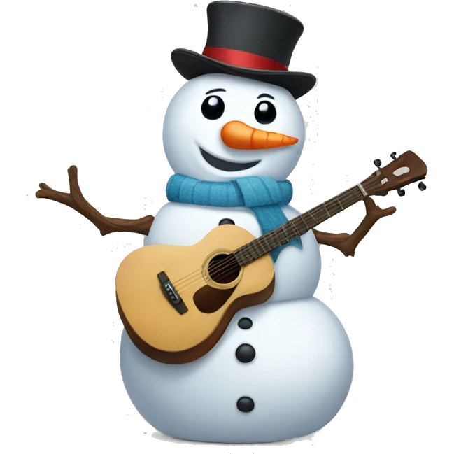 Snowman singing a song emoji