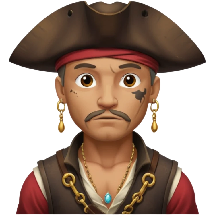 Belted pirate man with earring
 emoji