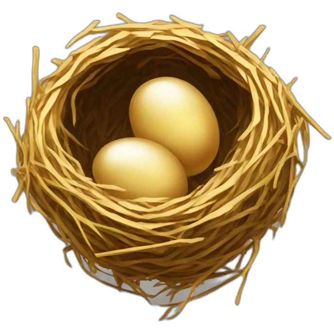 Golden bird nest emoji