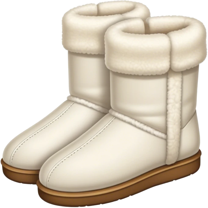 White shearling slipper boots emoji