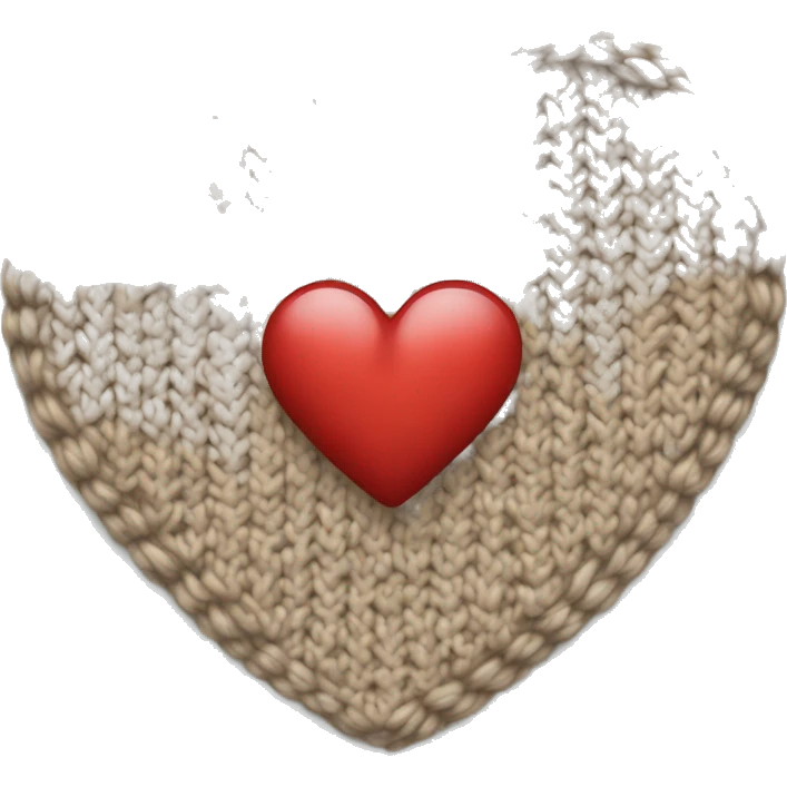 Knitted beige heart emoji