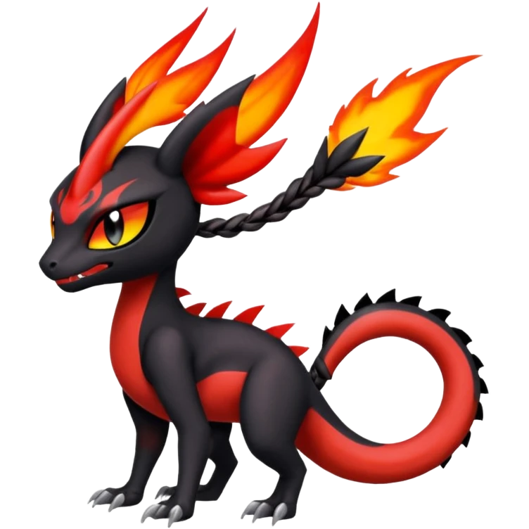 Colorful Cool Badass  Meloetta-Litten-Salandit-Guilmon-Darkrai-Pokémon-Fakémon-fusion-hybrid-creature emoji