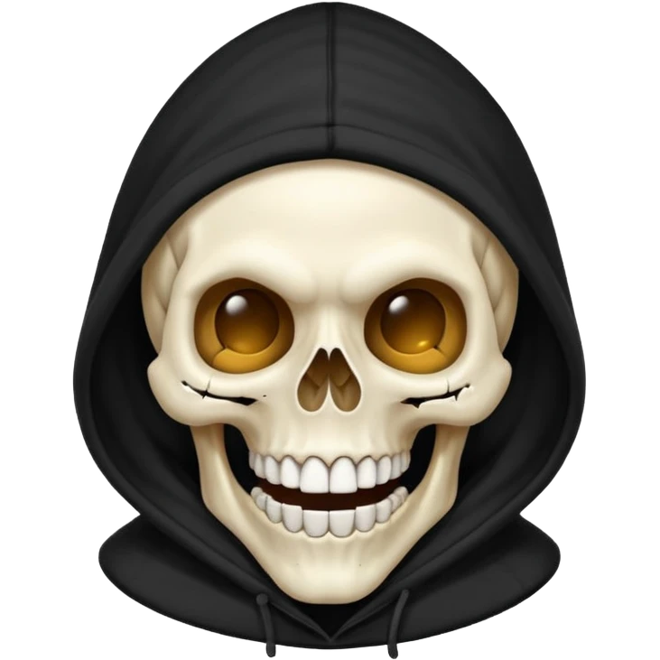 Laughing skull in a hoodie emoji