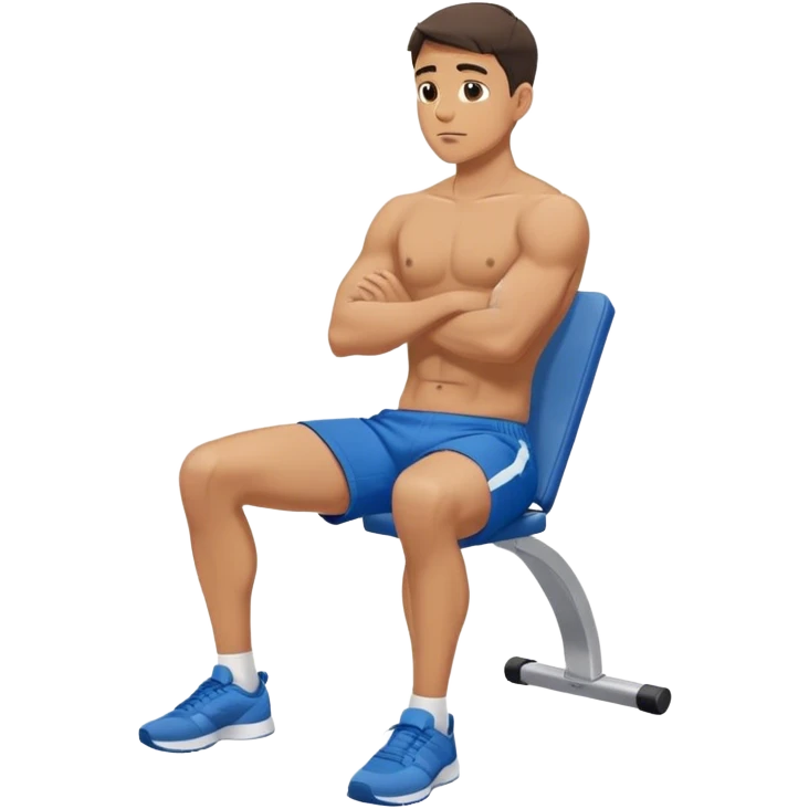 side-view of guy in blue shorts doing sit-ups emoji