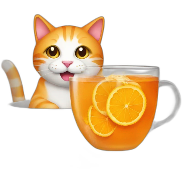 orange-cat-drink-tea emoji