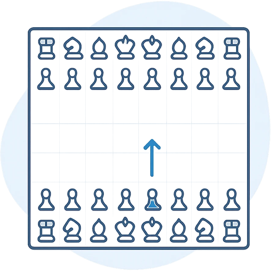 chess opening move, transparent background (only the background should be transparent, not the illustration itself or any white that is part of the illustration) emoji